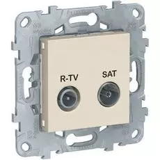 Розетка Schneider Electric NU545544 UnicaNew, беж, R-TV/ SAT, оконечная