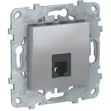 Розетка Schneider Electric NU549230 UnicaNew, алюминий, телефонная, RJ11, одиночная 4 контакта