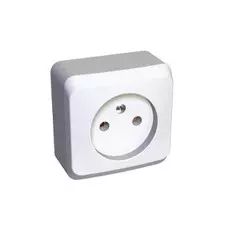 Розетка Schneider Electric PA16-001B Этюд 1-ая, без заземления, без шторок, наружная,16 А, 250 В, IP20, в сборе (белая)