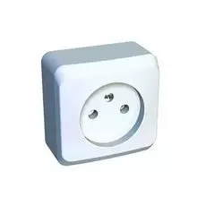 Розетка Schneider Electric PA16-002B Этюд 1-ая, без заземления, со шторками, наружная, 16 А, 250 В, 3680 Вт, IP20, в сборе (белая)