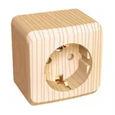 Розетка Schneider Electric PA16-004D Этюд 1-ая, с заземлением, со шторками, наружная,16 А, 250 В, 3680 Вт, IP20, в сборе (сосна)