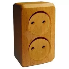 Розетка Schneider Electric PA16-005T Этюд 2-ая, без заземления, без шторок, наружная, 16 А, 250 В, 3680 Вт, IP20, в сборе (темный бук)