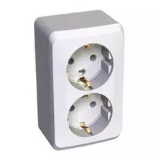 Розетка Schneider Electric PA16-007B Этюд 2-ая, с заземлением, без шторок, наружная, 16 А, 250 В, 3680 Вт, IP20, в сборе (белая)