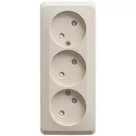 Розетка Systeme Electric PA16-010K 3-ая б/з со шторками 16А 250B крем