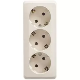 Розетка Schneider Electric PA16-011K 3-ая с/з без шторок 16А 250B крем