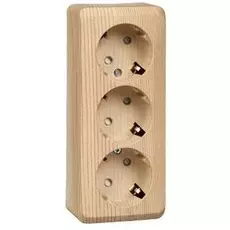 Розетка Schneider Electric PA16-012D Этюд наруж Сосна 3-ая с/з со шторками 16А 250B