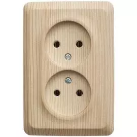 Розетка Systeme Electric PA16-105D 2-ая угловая б/з без шторок 16А 250B сосна