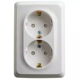 Розетка Schneider Electric PA16-108B 2-ая угловая с/з со шторками 16А 250B белый