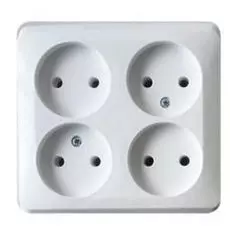 Розетка Schneider Electric PA16-205B Этюд 4-ая, без заземления, без шторок, наружная, 16 А, 250 В, 3680 Вт, IP20, в сборе (белая)