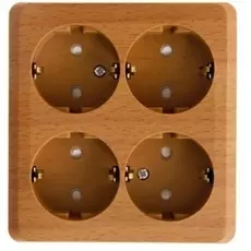 Розетка Schneider Electric PA16-208T Этюд 4-ая, с заземлением, со шторками, наружная, 16 А, 250 В, IP20 (темный бук)