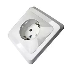 Розетка Schneider Electric PC16-003B Этюд 1-ая с заземлением, без шторок, скрытая, 16 А, 250 В, IP20, в сборе (белая)