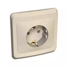 Розетка Schneider Electric PC16-003K Этюд скрытая, с заземлением, без шторок, 16 А, 250 В, IP20, в сборе (кремовая)
