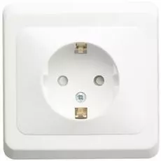 Розетка Schneider Electric PC16-004B Этюд 1-ая с заземлением, со шторками, скрытая, 16 А, 250 В, IP20, в сборе (белая)