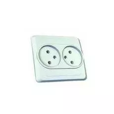 Розетка Schneider Electric PC16-005B Этюд 2-ая скрытая, без заземления, без шторок, 16 А, 250 В, IP20, в сборе (белая)