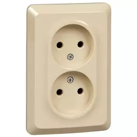 Розетка Systeme Electric PC16-105K 2-ая б/з без шторок 16А 250B крем
