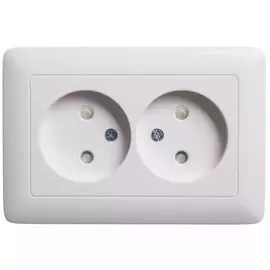 Розетка Schneider Electric RS16-230-B Wessen ХИТ внутр 2-ая б/з со шторками, 16А белый