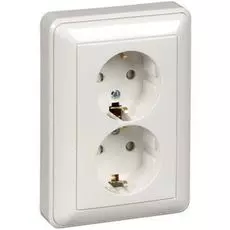 Розетка Schneider Electric RS16-255-28 2-м СП W59 защ. шторки с заземл. сл. кость