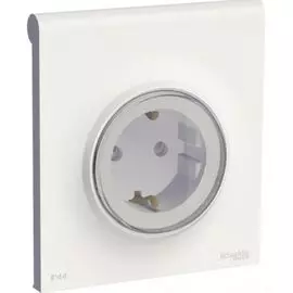 Розетка Schneider Electric S52R0370W с з/к с крышкой IP44 белый