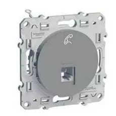 Розетка Schneider Electric S53R497 Odace Алюминий ТЛФ RJ12 6 контакт