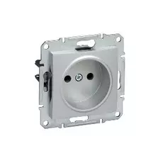 Розетка Schneider Electric SDN2900160 Sedna 1-я без заземления, без шторок, в рамку, 16 А,250 В, IP21 (алюминий)