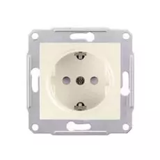 Розетка Schneider Electric SDN3000147 Sedna 1-я с заземлением, с защитными шторками, 16 А, 250 В, IP20 (бежевая)