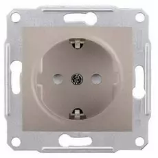 Розетка Schneider Electric SDN3000168 Sedna 1-я с заземлением, с защитными шторками, 16 А, 250 В, IP20 (титан)