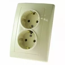 Розетка Schneider Electric SDN3000647 Sedna 2-я с заземлением, литая, 16 А, 250 В, IP20 (бежевая)