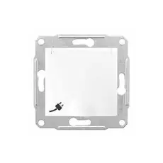 Розетка Schneider Electric SDN3100321 Sedna 1-я с заземлением, с защитными шторками, с крышкой, 16 А, 250 В, IP44 (белая)
