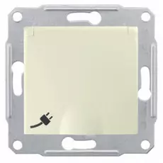 Розетка Schneider Electric SDN3100347 Sedna 1-я с заземлением, с защитными шторками, с крышкой, 16 А, 250 В, IP44 (бежевая)