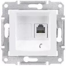 Розетка Schneider Electric SDN4101121 Sedna телефонная RJ11 в рамку (белая)