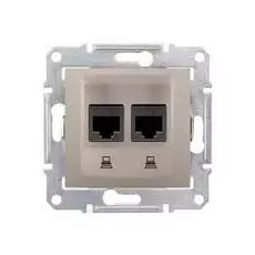 Розетка Schneider Electric SDN4600168 Sedna компьютерная 2-ая RJ45, категория 5e, STP (титан)