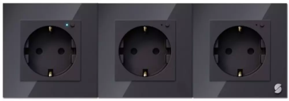 Розетка Sibling Powerswitch-W3-B умная чёрная встраиваемая