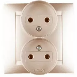 Розетка Simon 1590457-034 Simon 15 Шампань 2-я б/з, 16А, 250В, винт.заж.