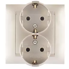 Розетка Simon 1590459-034 Simon 15 Шампань 2-я с/з, 16А, 250В, винт.заж.