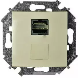Розетка Simon 1591407-031 для подключения HDMI-разъёма аудио/видео, v1.4, тип А, сл.кость