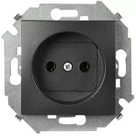 Розетка Simon 1591431-038 без заземления 2P, 16А, 250В, винт. зажим, графит
