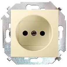 Розетка Simon 1591444-031 Simon 15 Бежевый б/з, со шторками, 16А, 250В, винт.заж.