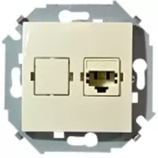 Розетка Simon 1591480-031 Simon 15 Бежевый ТЛФ 1-я RJ11, винт.заж.