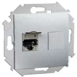 Розетка Simon 1591563-033 компьютерная RJ45 кат.6A (АМР, FTP), алюминий