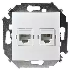 Розетка Simon 1591593-030 Simon 15 Белый компьютерная 2-я RJ45 кат.5е