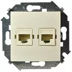 Розетка Simon 1591593-031 Simon 15 Бежевый компьютерная 2-я RJ45 кат.5е