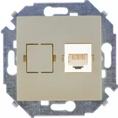 Розетка Simon 1591598-034 Simon 15 Шампань компьютерная 1-я RJ45 кат.5е