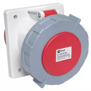 Розетка стационарная внутренняя EKF ps-4342-63-380 угловая 4342 3Р+РЕ 63А 380В IP67