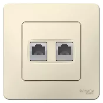 Розетка Systeme Electric BLNIS045112 2-ая КОМП/ТЛФ, RJ45+RJ11 Молочная внутр