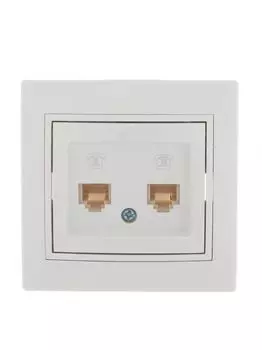 Розетка телефонная Lezard 701-0202-138 2-м СП Mira RJ11, белый/белый