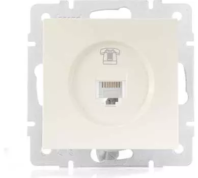 Розетка телефонная Lezard 742-0388-137 СП Vesna евро стандарт механизм кремовая