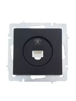 Розетка телефонная Lezard 742-4288-137 СП Vesna евро стандарт механизм, черный бархат