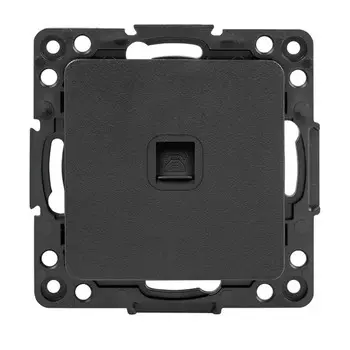 Розетка телефонная EKF EZT01-034-10 Стокгольм черный механизм