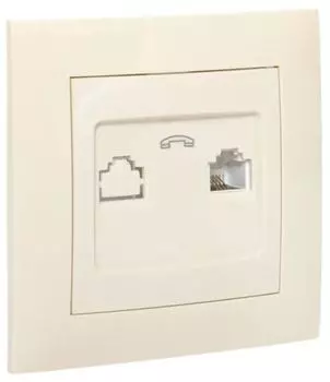 Розетка телефонная в сборе EKF EWT01-034-20 Валенсия розетка телефонная RJ-11 1-местная кремовая
