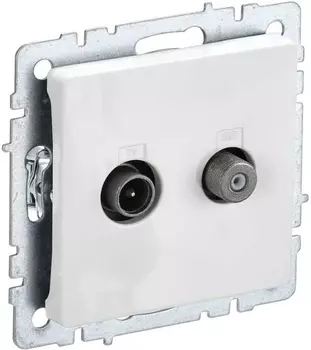 Розетка телевизионная IEK BR-AF20-O-K01 BRITE TV+SAT РТВ/РСп12-БрБ Белый